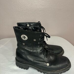Harley-Davidson Black Leather Combat Boots
